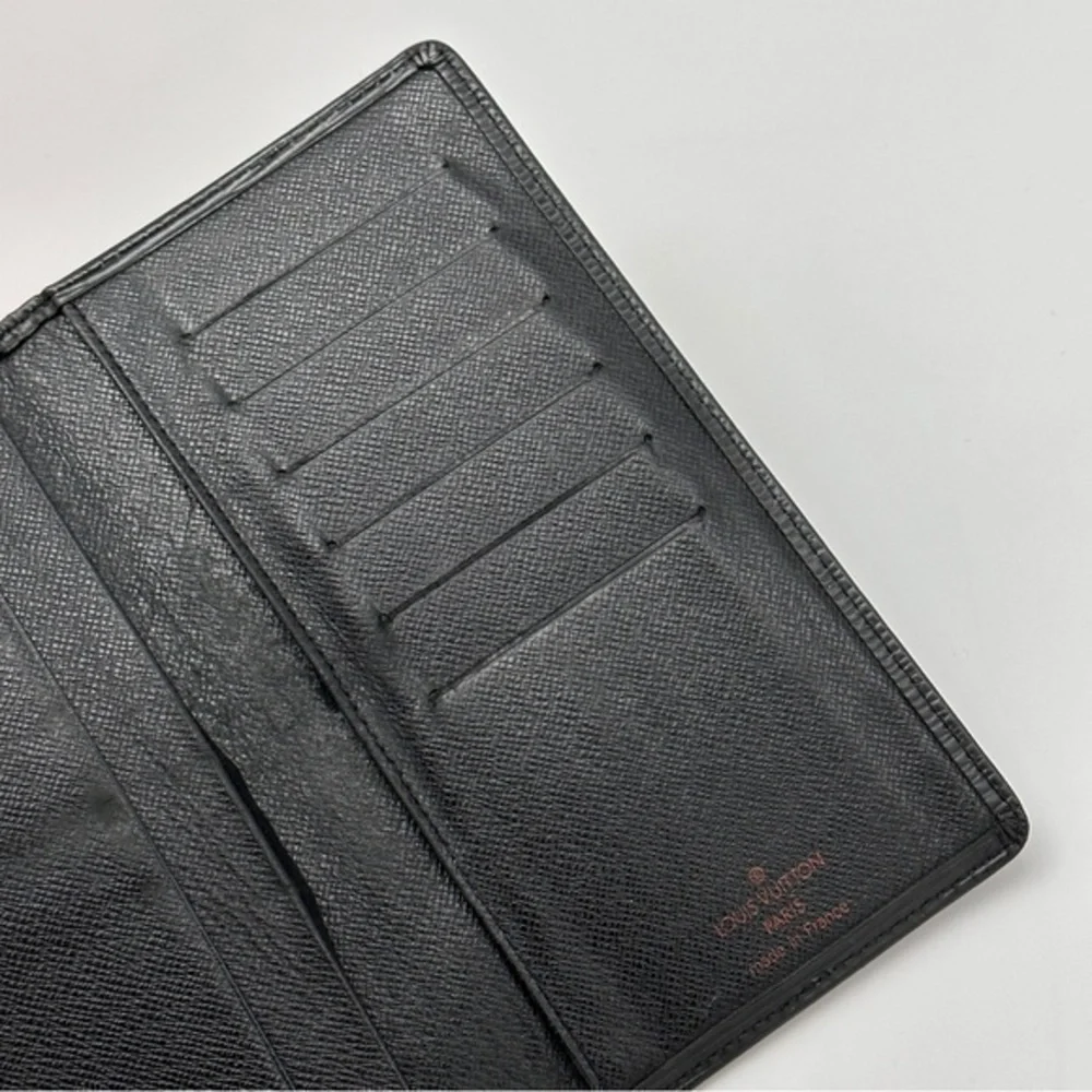 AUTHENTIC Louis Vuitton Monogram Porte Valeurs Checkbook Wallet. Black.